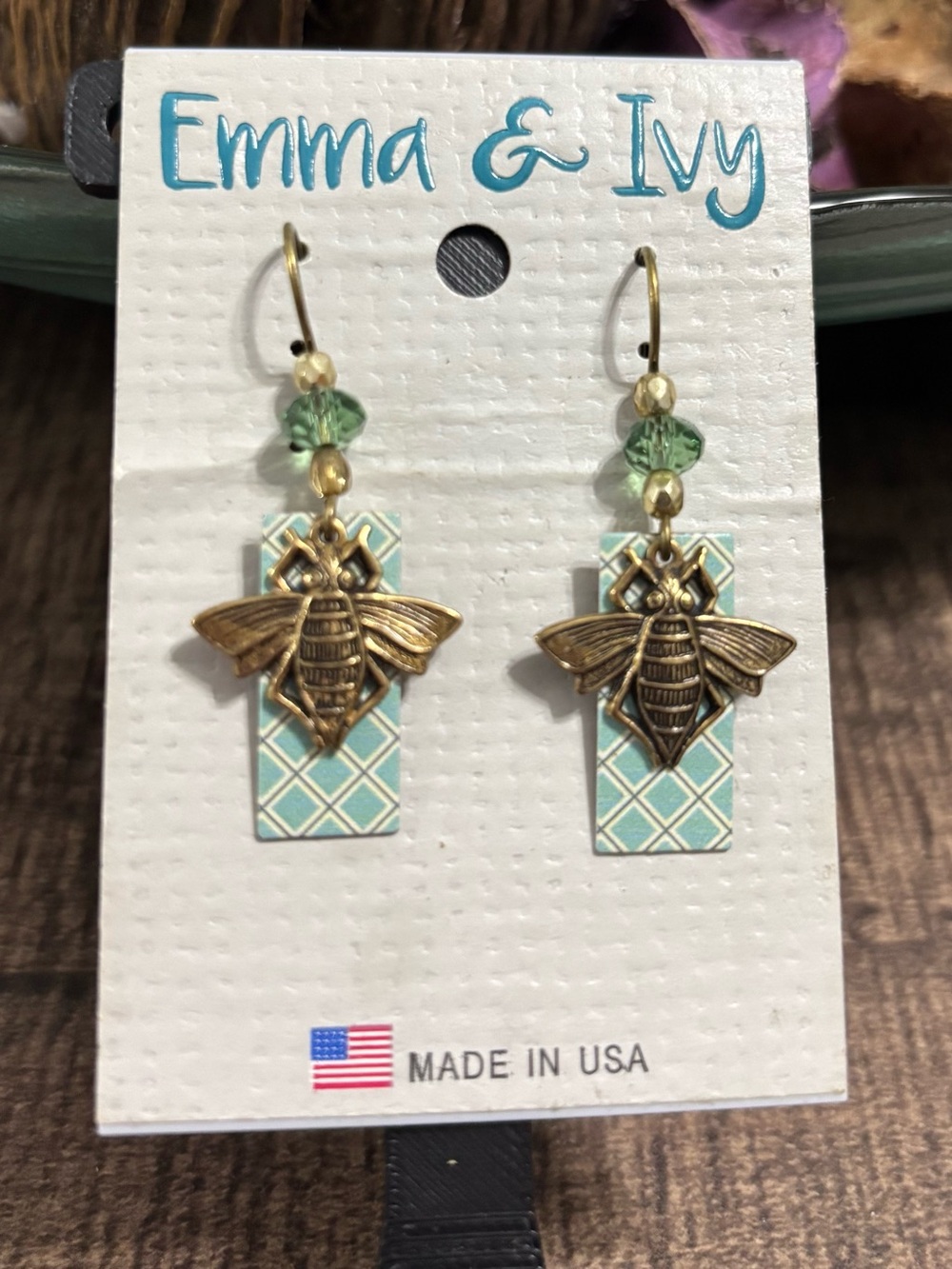 Emma & Ivy Bee Drop Earrings